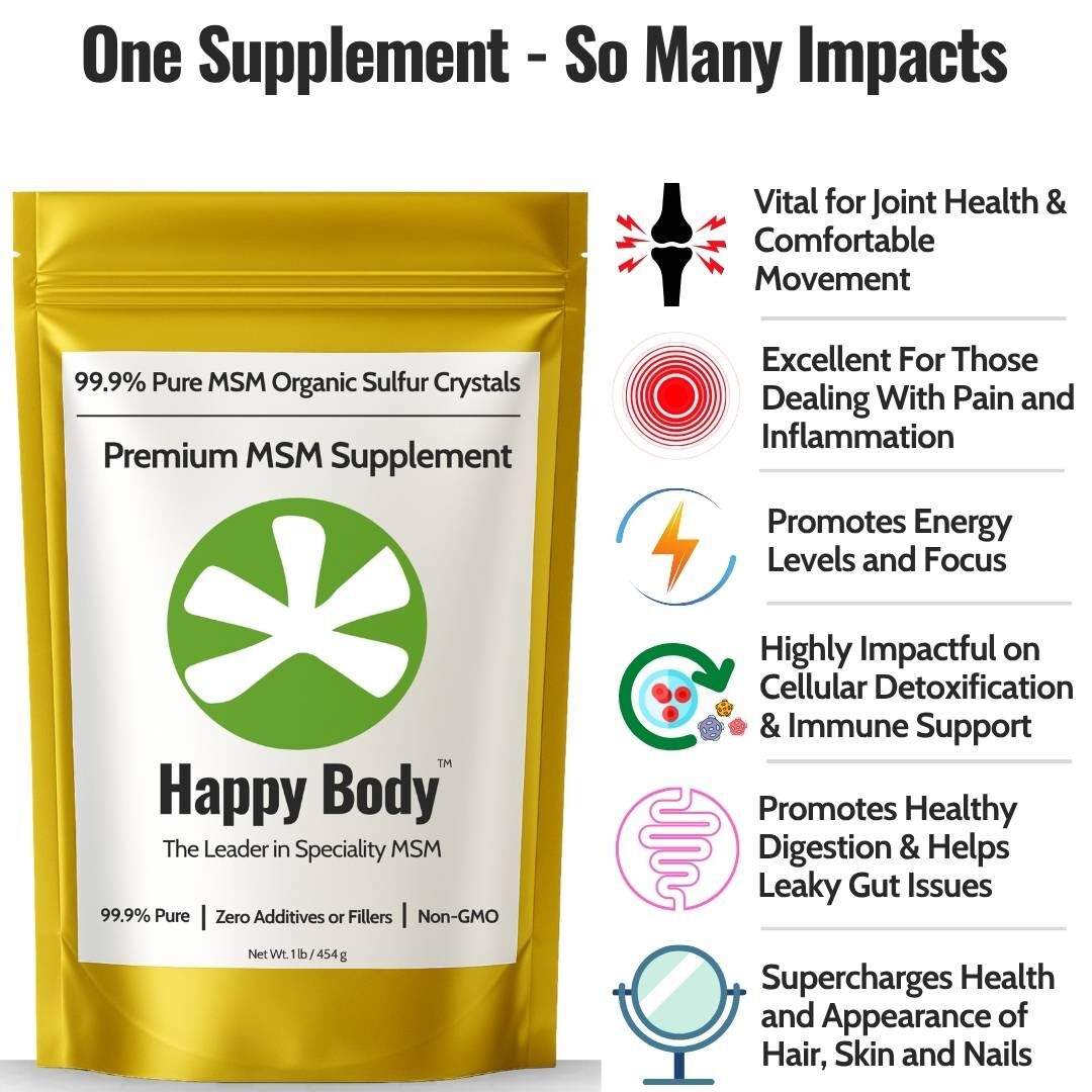 Happy Body Organic Sulfur Crystals - 1lb. Bag- Benefits